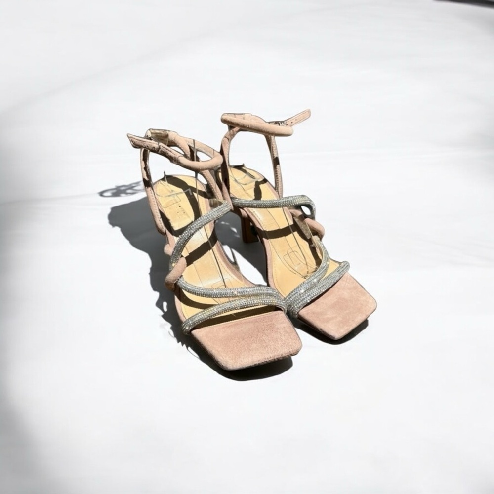 Elegant Beige and Silver Women's Sandals